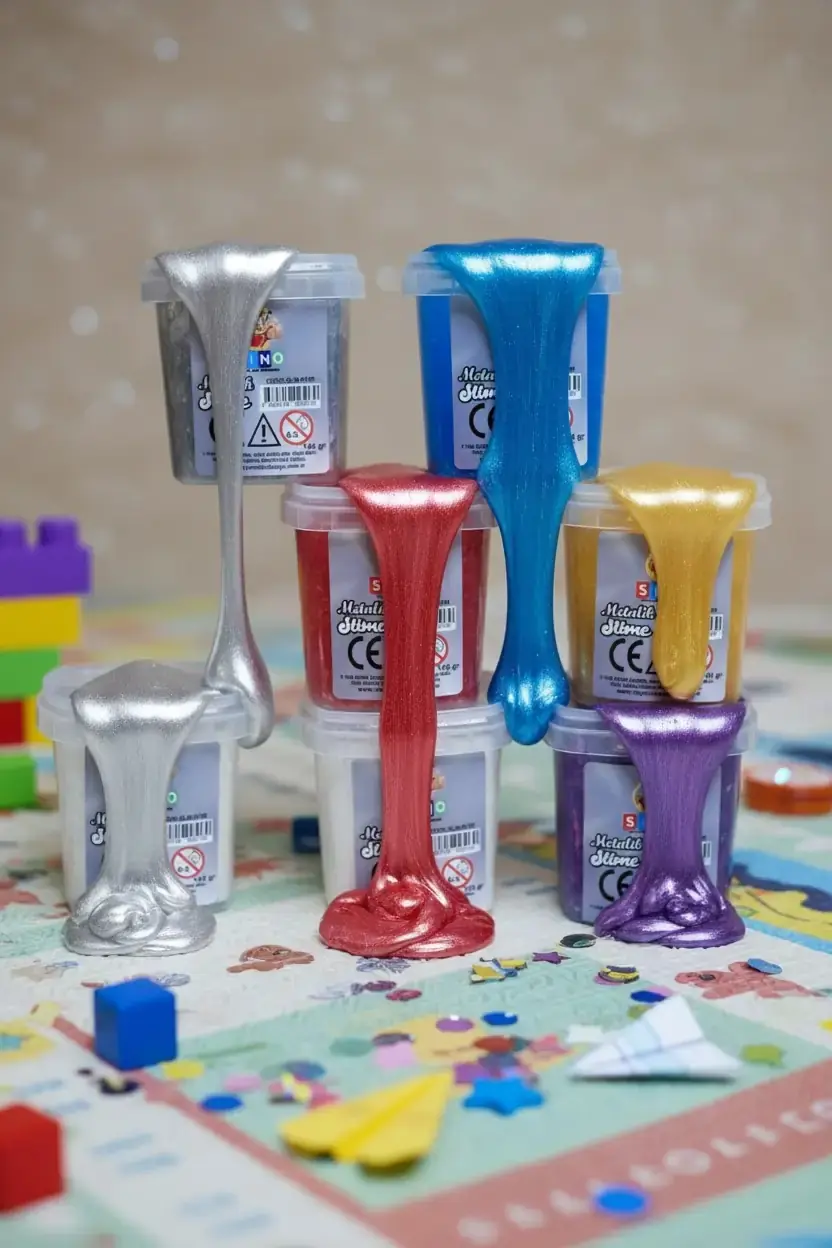 Sino Metalik Slime Oyun Jeli 140 Gr – Esnek Parlak Dokulu Eğlenceli Oyun