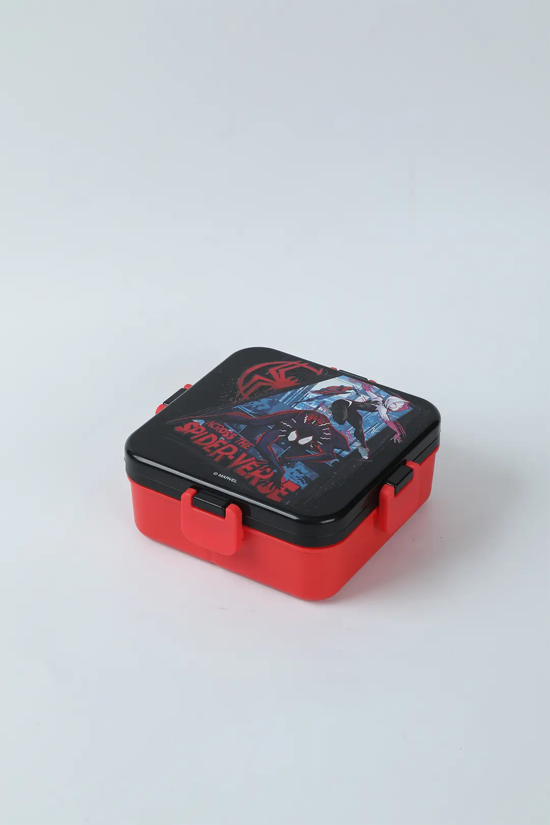 Marvel Lisanslı Spider-Man Kare Yemek Kutusu 1200 mL – Bölmeli ve Çatal Kaşıklı Tasarım
