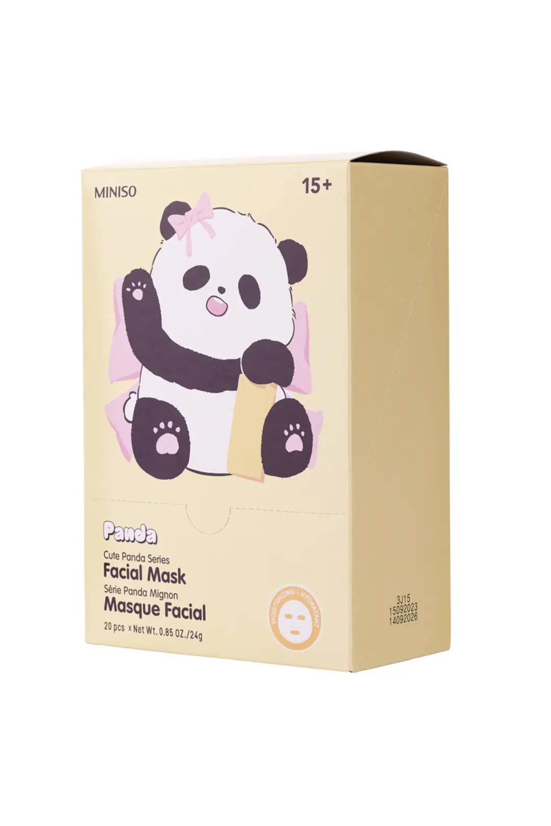 Miniso Lisanslı Sevimli Panda Serisi Yüz Maskesi – Ferahlatıcı Aloe Vera Özlü 17 Cm