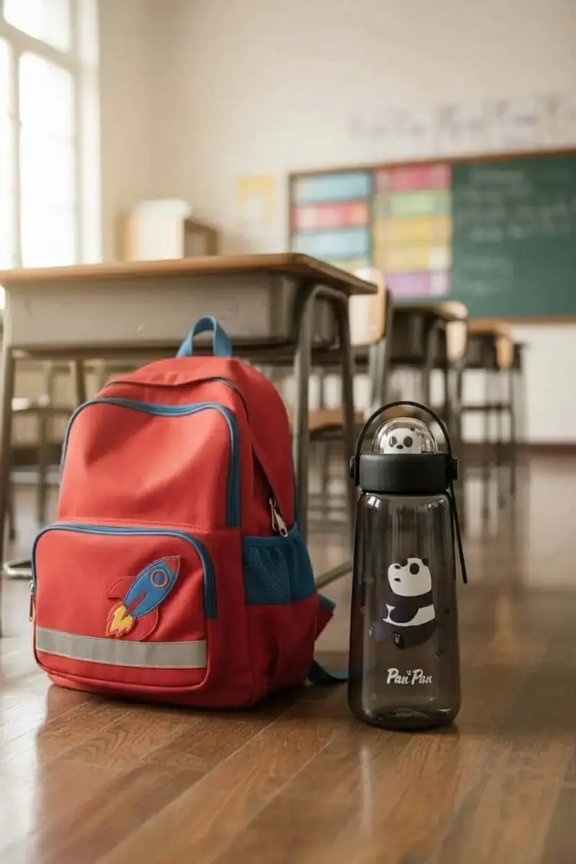 We Bare Bears Lisanslı Panda Su Şişesi – Sızdırmaz ve Dayanıklı Çocuk Matarası 600 ML