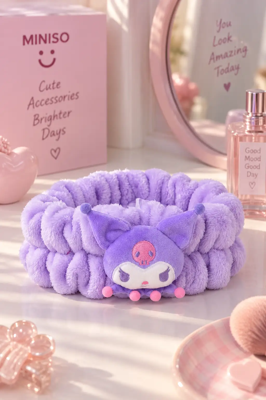 Sanrio Lisanslı Kuromi Kabarık Peluş Saç Bandı 20 Cm – Makyaj & Cilt Bakımı