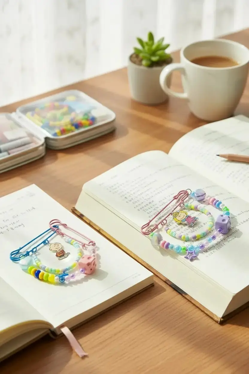 Snoopy Lisanslı Vintage Serisi Boncuklu Ataç Seti – Renkli ve Dekoratif