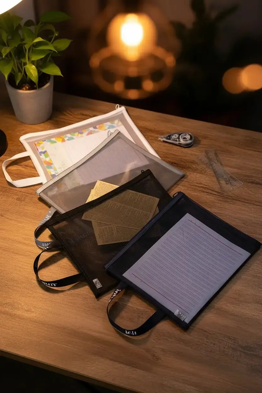 Miniso Lisanslı Minimalizm Koleksiyonu A4 File Belge Çantası 34x24 cm – Şık Ofis Düzenleyici