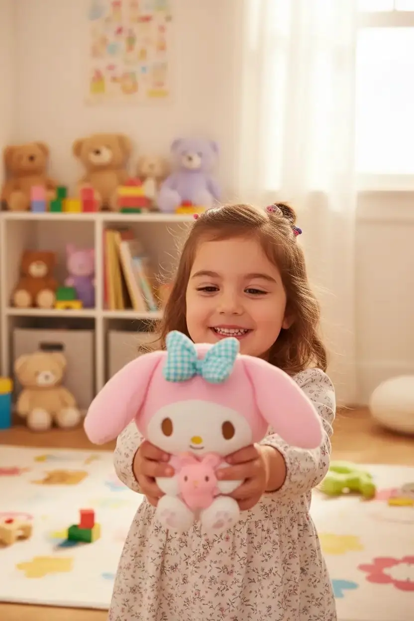 Sanrio Lisanslı My Melody Peluş Oyuncak 28 Cm – Oturan Mini Arkadaşlı Yumuşacık Tasarım