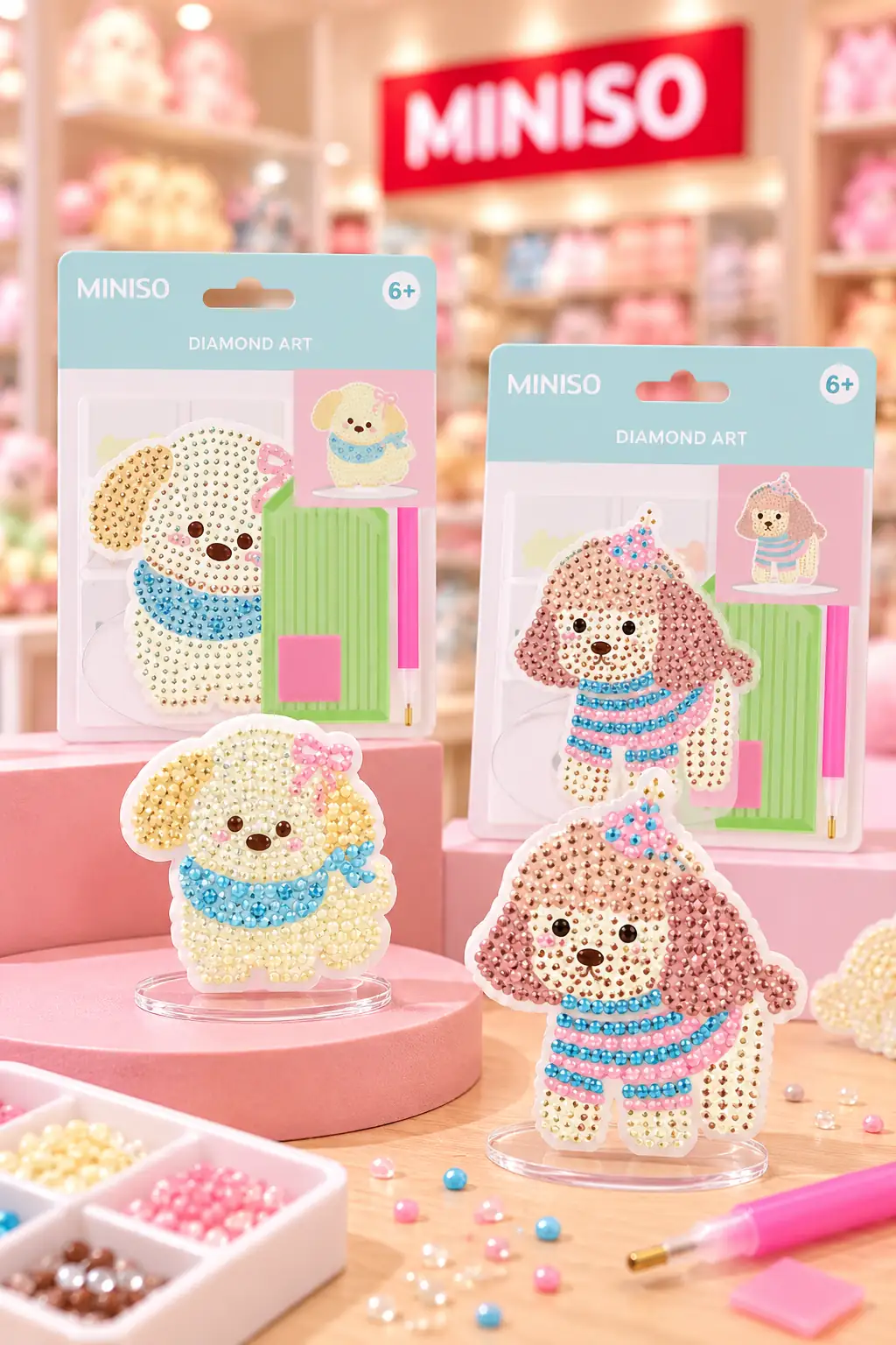 Miniso Lisanslı Yavru Köpek Elmas Boncuk Puzzle – A Serisi 2 Çeşit Kendin Yap Seti