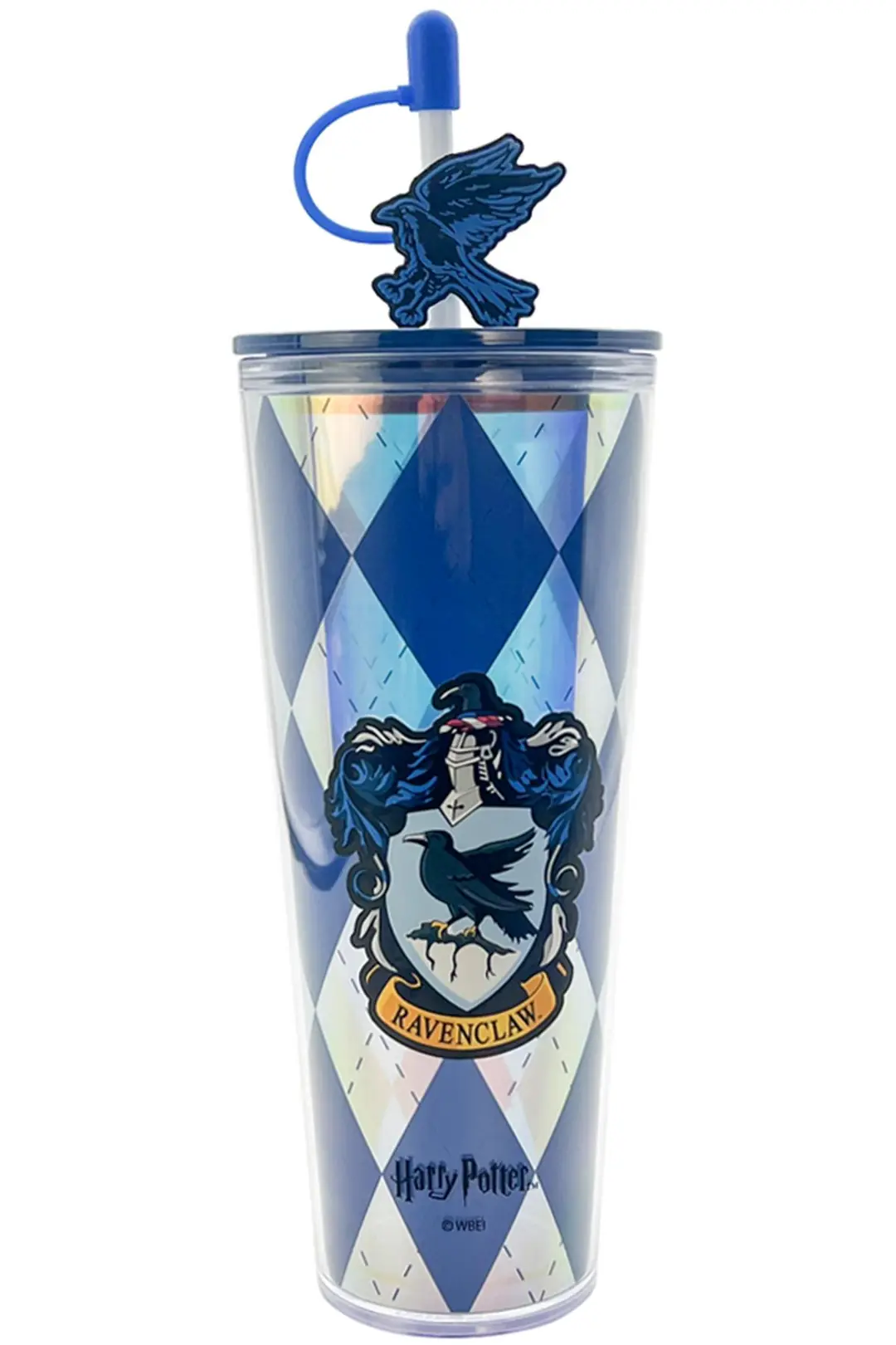 Harry Potter Lisanslı Ravenclaw Çift Cidarlı Pipetli Plastik Şişe – Sızdırmaz Kapaklı Matara 285 gr