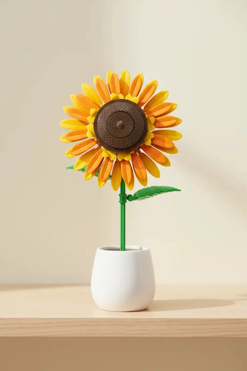 Miniso Lisanslı Ayçiçeği Çiçek Oyun Bloğu 85 Parça – Dekoratif Set 13 Cm