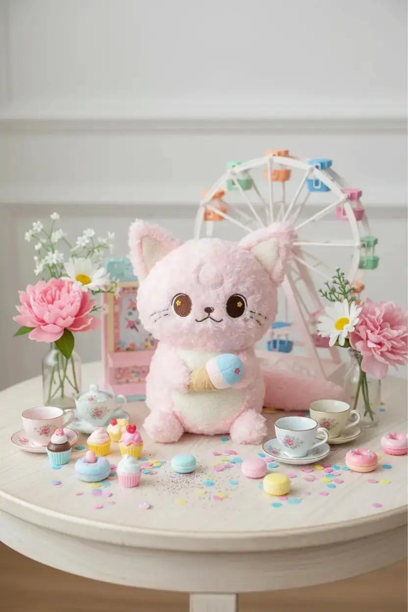Miniso Lisanslı Çöl Yıldızı Peluş Oyuncak 40 Cm – Dondurmalı Pembe Tasarım