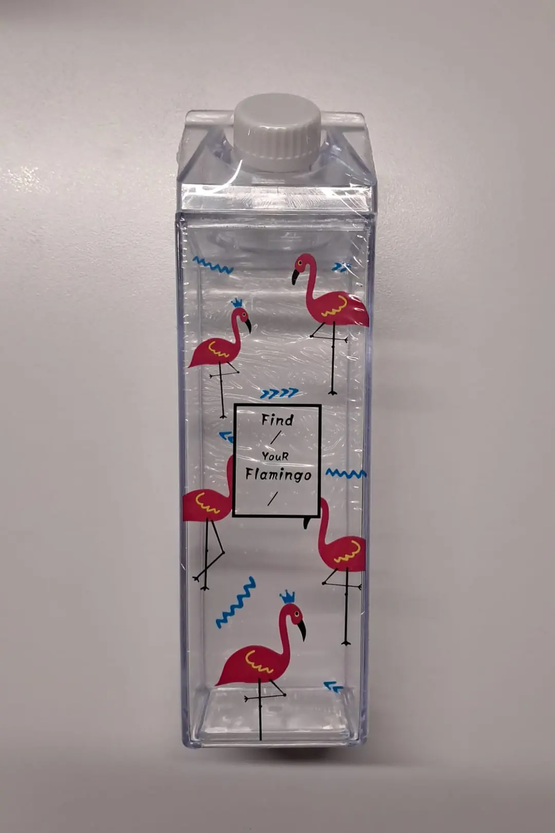 MyStyle Flamingo Mika Süt Şişesi 500 ml – Şeffaf Vidalı Kapaklı