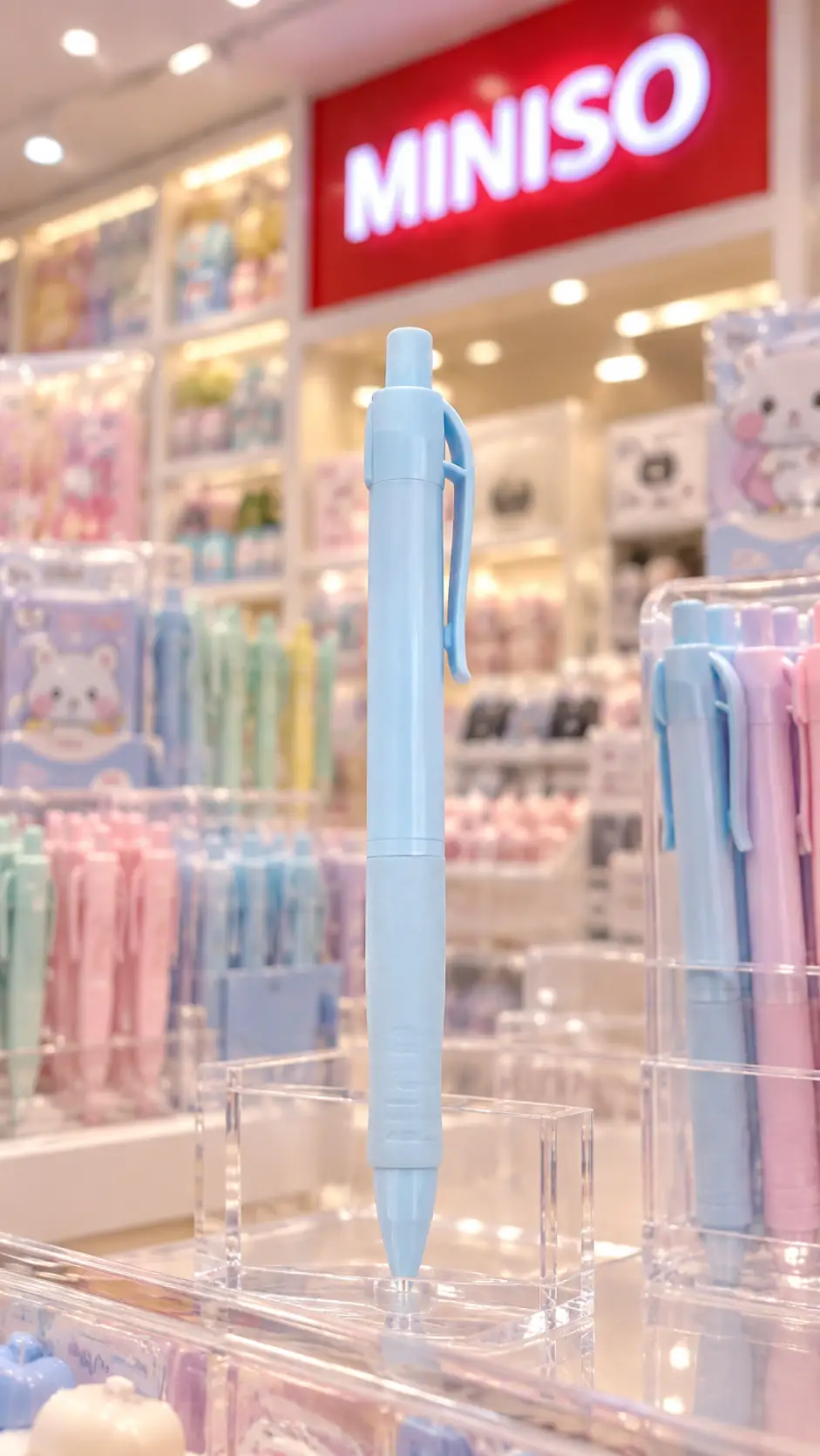 Miniso Lisanslı Hayvan Serisi Roller Kalem 0,5 mm – Mavi Yazım Mavi Gövde