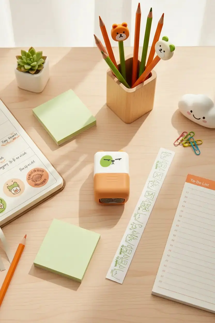 Miniso Lisanslı Sevimli Seri Ayıcık Rulo Damga – Dekoratif Kırtasiye Tasarımı