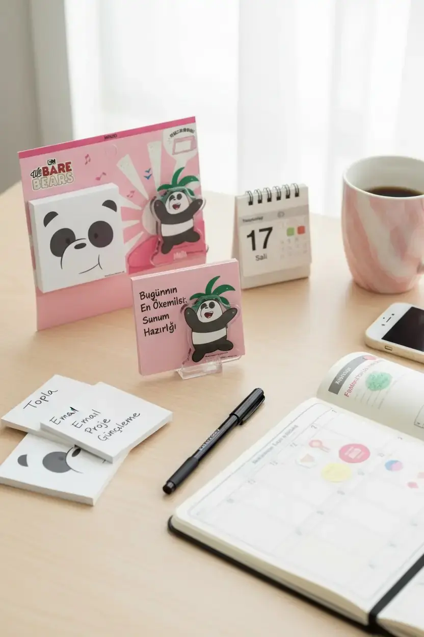 We Bare Bears Lisanslı Panda Not Kağıdı Seti – Klipsli 80 Yaprak