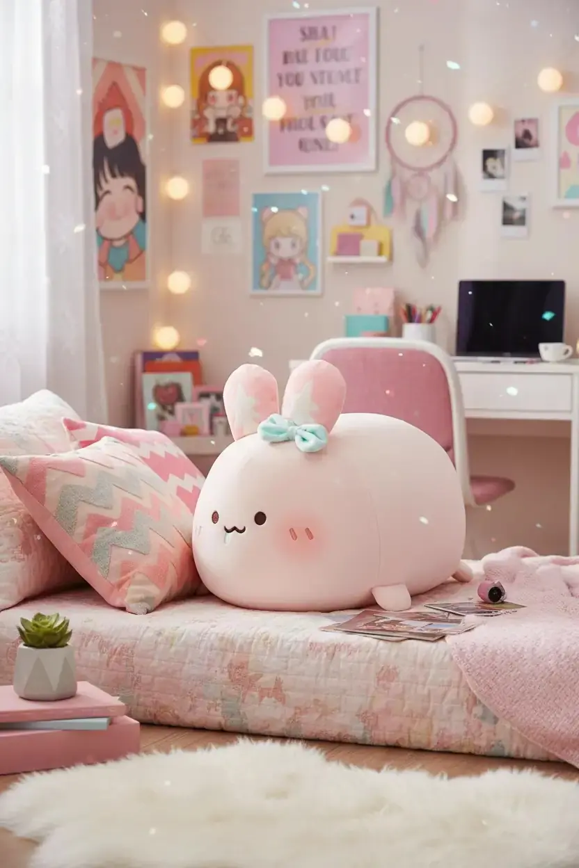 Miniso Lisanslı Soft Fufu Koleksiyonu Aç Tavşan Peluş Oyuncak
