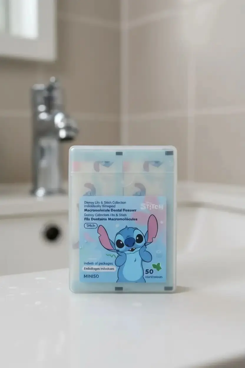 Disney Lilo & Stitch Lisanslı Tekli Paketlenmiş Hijyenik Kürdanlı Diş İpi 50 Adet
