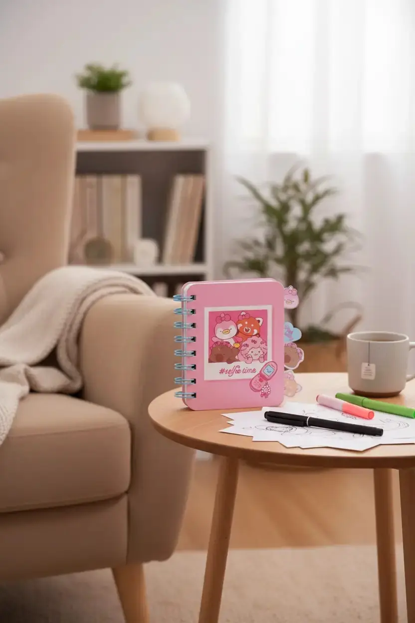 Miniso Lisanslı Mini Family A7 Not Defteri Ayraçlı Sert Kapak 11.7 Cm