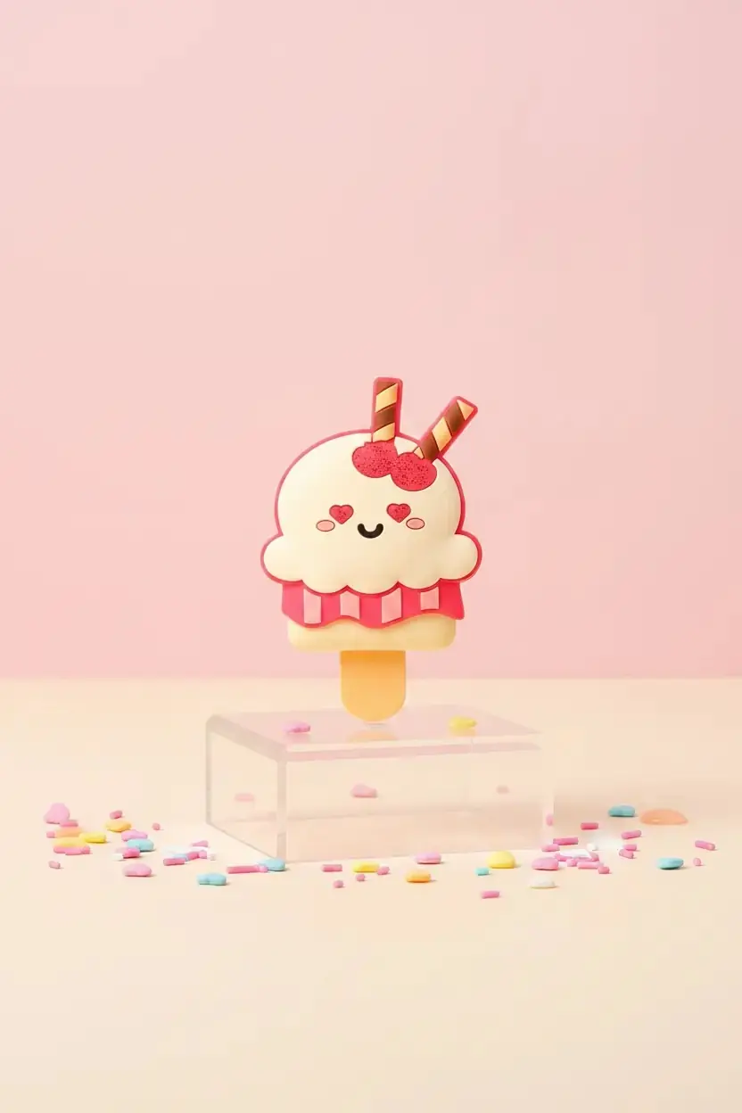 Miniso Lisanslı Tatlı Temalı Kalpli Dondurma Lip Gloss – Nemlendirici Dudak Parlatıcısı