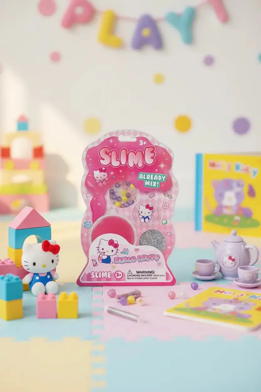 Sanrio Lisanslı Hello Kitty Slime Set – Tek Renk Yumuşak Doku