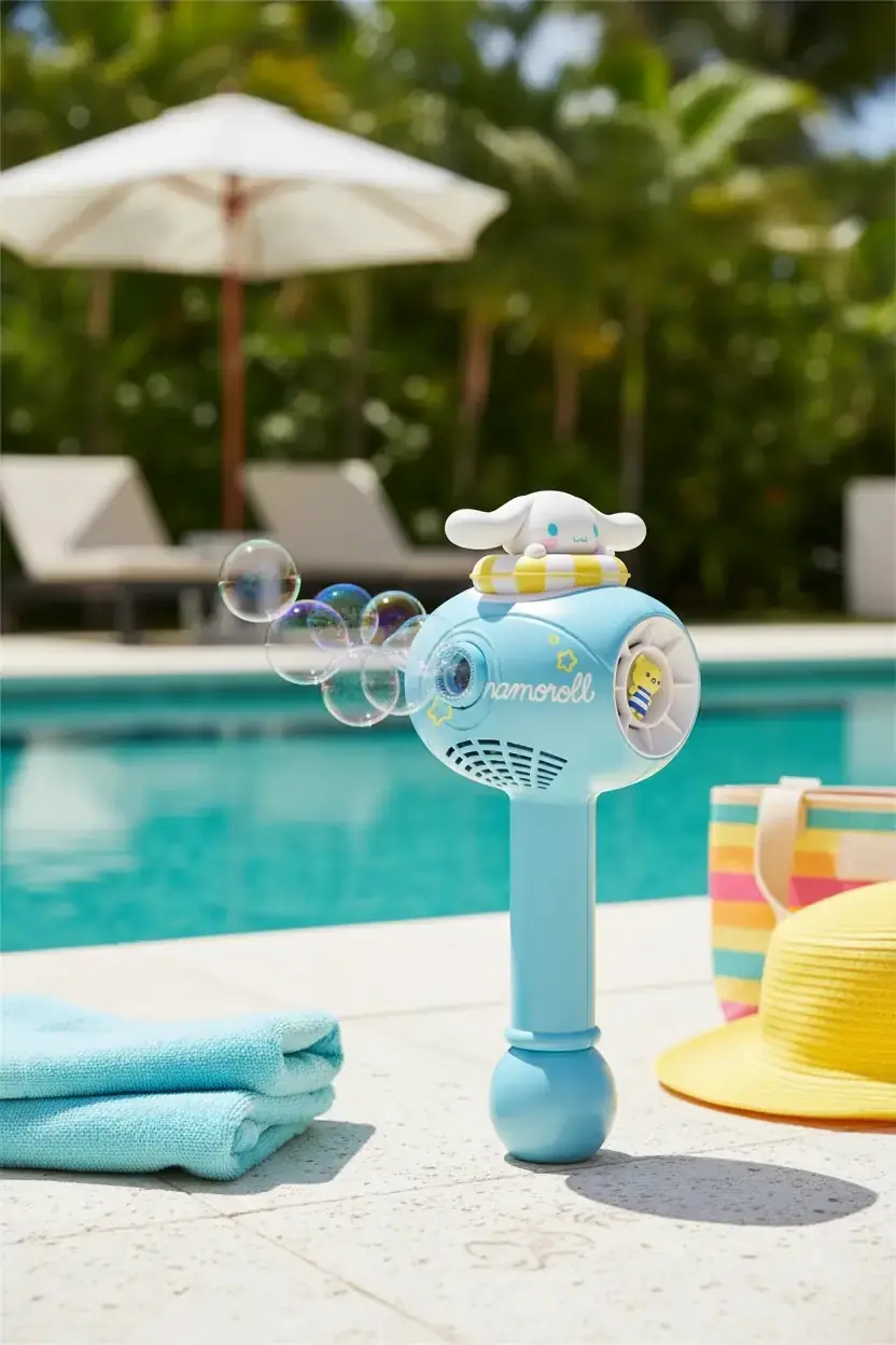 Cinnamoroll Lisanslı Jump into Summer Elektrikli Baloncuk Çubuğu – Yaz Eğlencesi