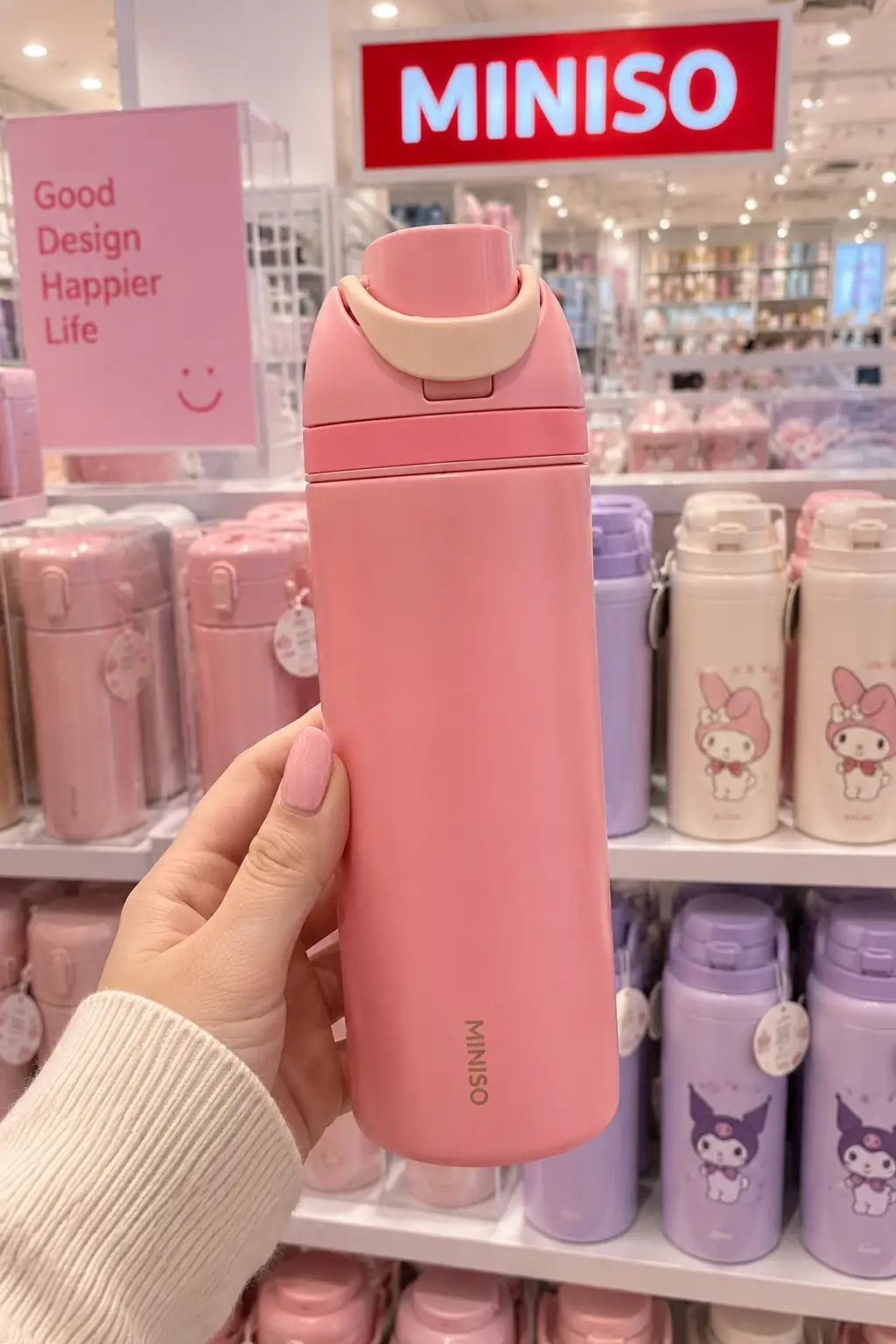 Miniso Lisanslı Dopamin Serisi Pipetli Çelik Termos 720 mL – Sıcak & Soğuk Kullanım