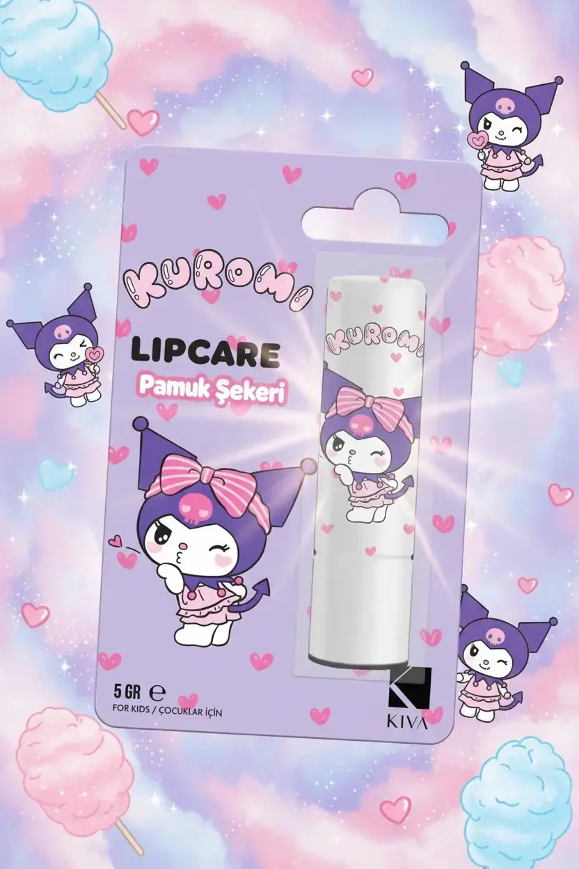 Sanrio Lisanslı Kuromi Lipcare Pamuk Şekerli Lip Balm 5 gr – Nemlendirici Dudak Balmı