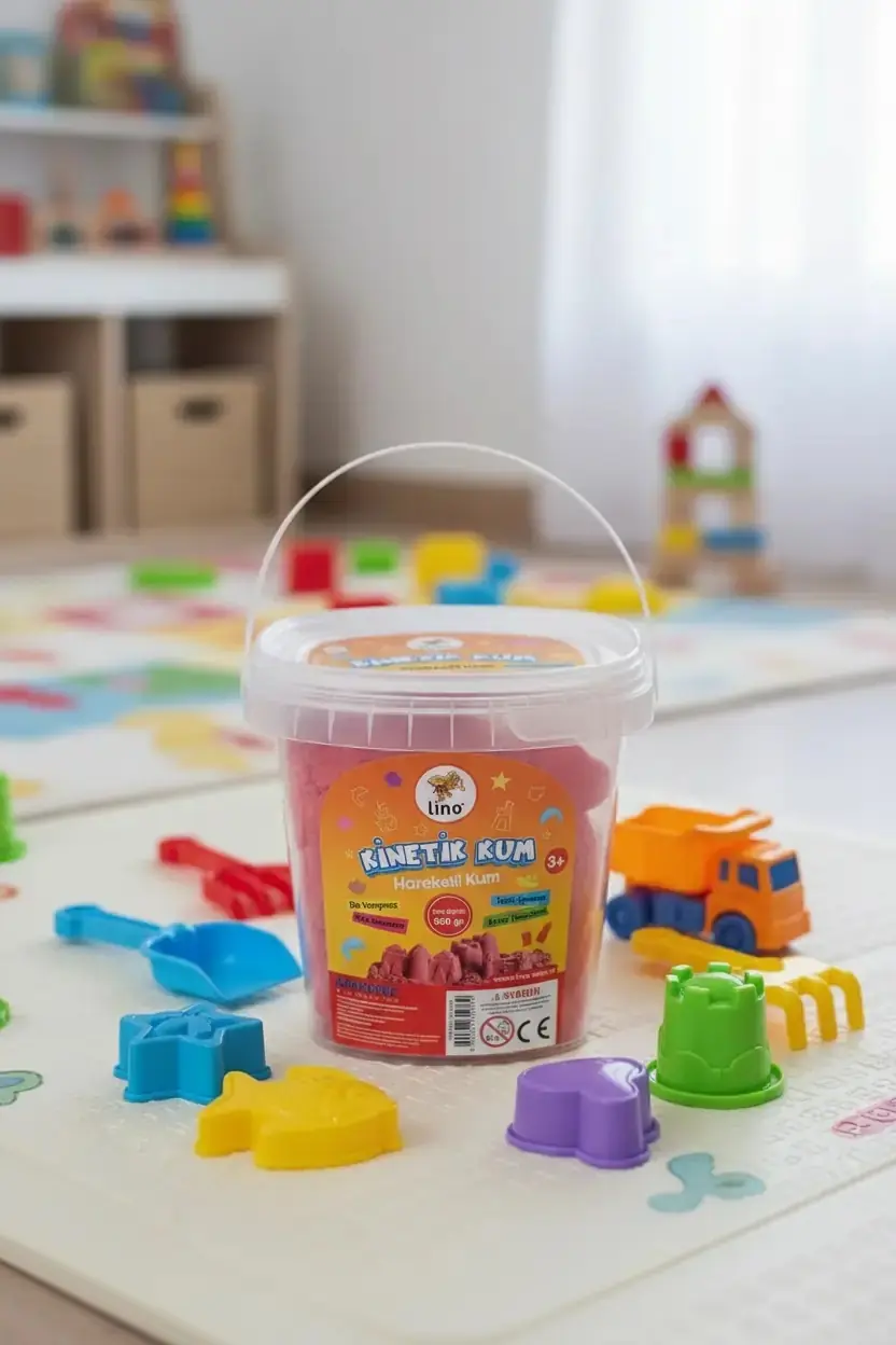 Lino Kinetik Kum 500 Gr – Kırmızı İle Eğlenceli Ve Yaratıcı Oyun