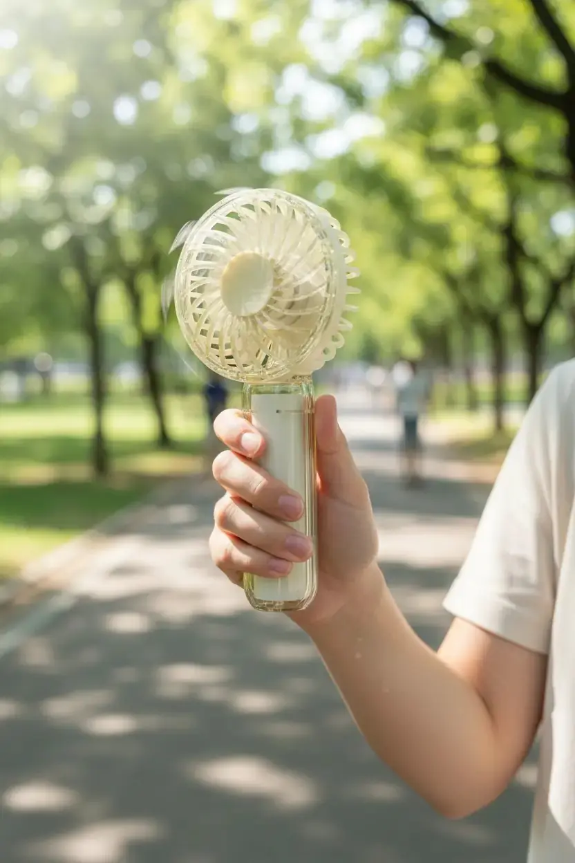 Miniso Lisanslı El Tipi Mini Fan Beyaz – Şarj Edilebilir Taşınabilir El Fanı 13,75 Cm