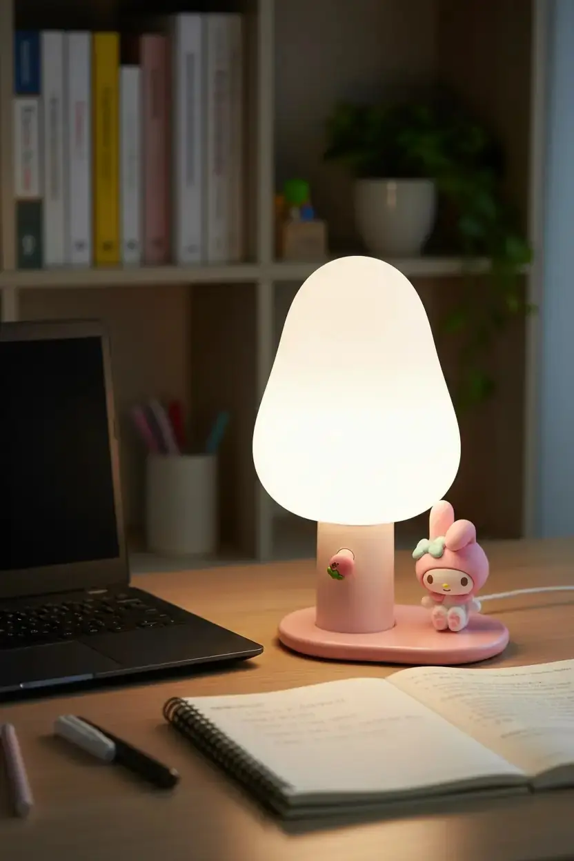 Sanrio Lisanslı My Melody LED Gece Lambası – Yumuşak Işıklı Dekoratif 10,5 Cm