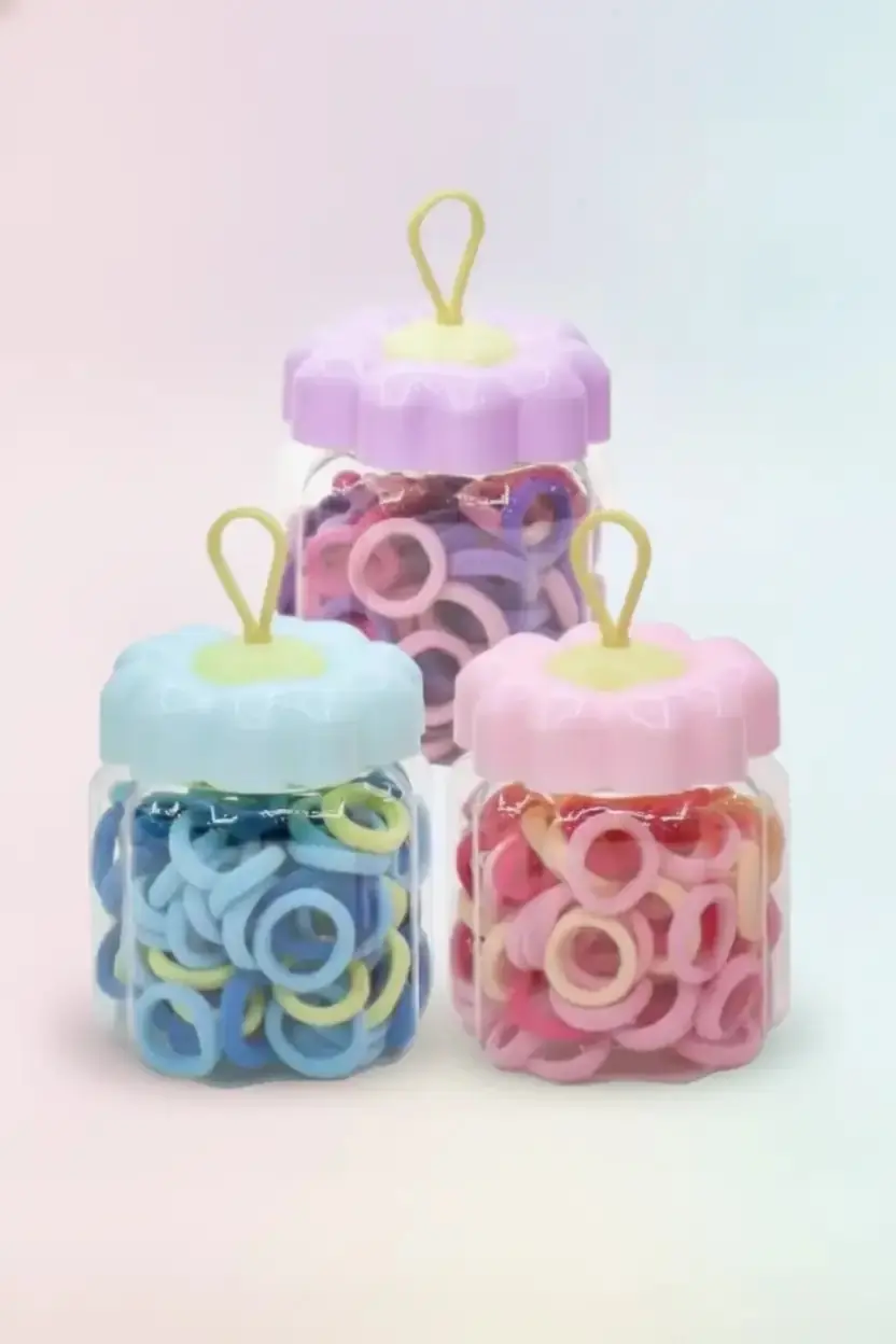 Miniso Lisanslı Temel Seri Saç Tokası Seti (80 Adet) – Düzenleyici Kavanozda Renkli Set