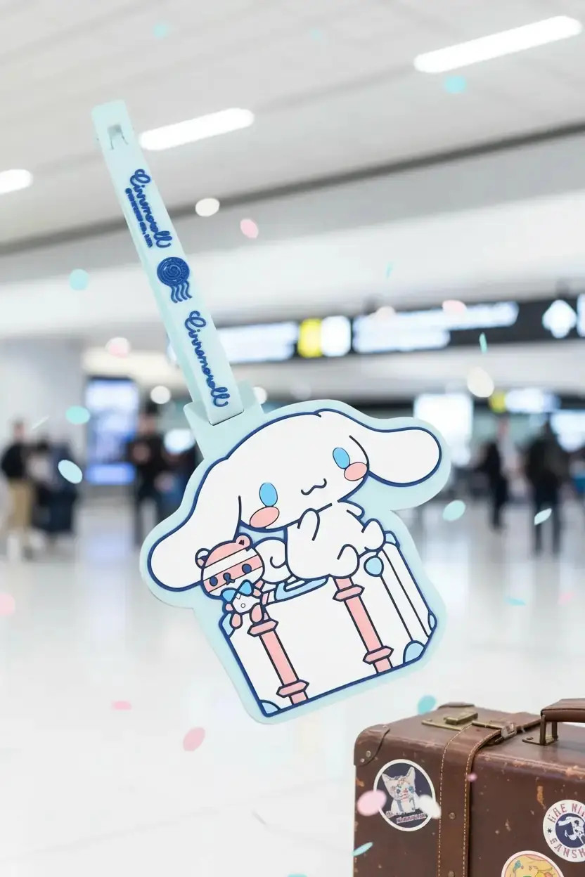 Sanrio Lisanslı Cinnamoroll Bagaj Etiketi – Pvc Valiz & Çanta Tanımlayıcı