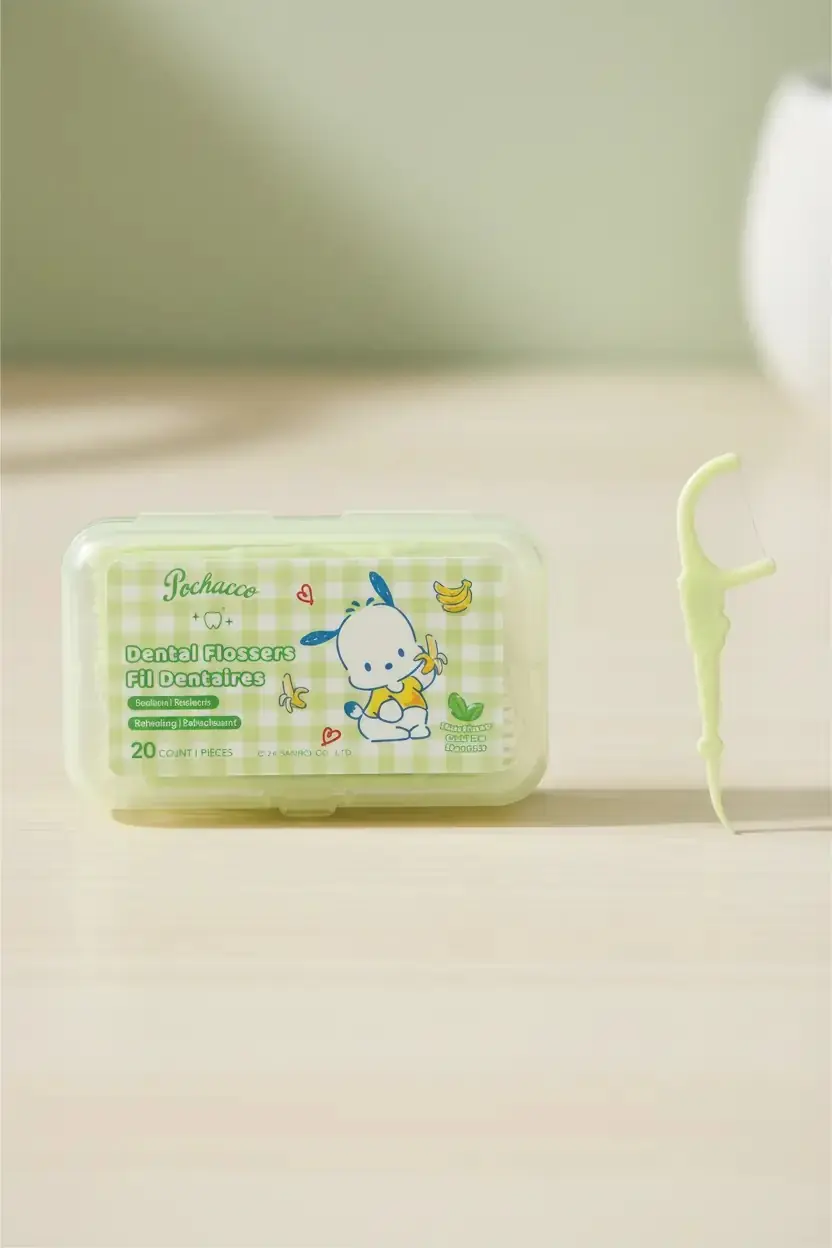 Sanrio Lisanslı Pochacco Nane Aromalı Diş İpi Çubuğu – 3x20 60 Adet