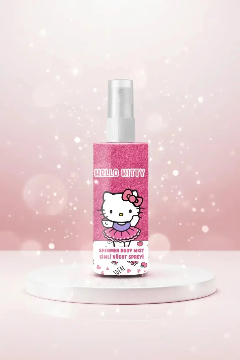 Hello Kitty Lisanslı Işıltılı Vücut Spreyi – Tazeleyici ve Simli Çocuk Body Mist