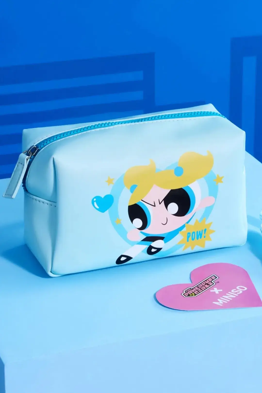 Powerpuff Girls Lisanslı Bubbles Kare Kozmetik Çantası Mavi Organizer 20 Cm