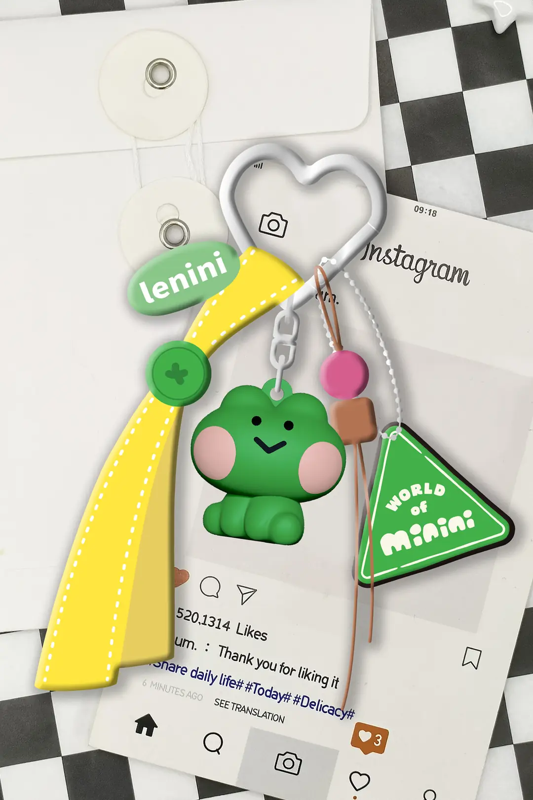 Miniso Lisanslı Minini Koleksiyon Dopamin Oturma Duruşu 3D Anahtarlık – Çanta & Anahtar Süsü