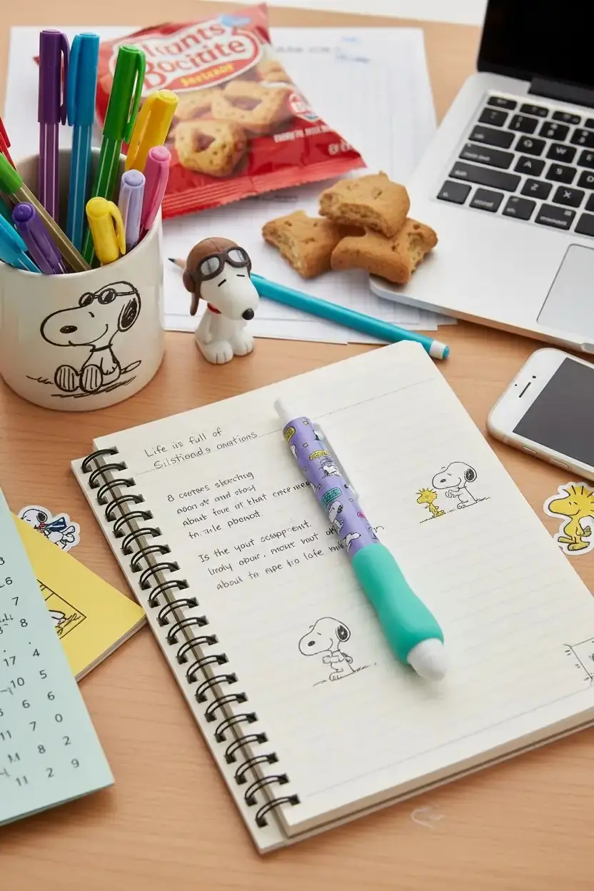 Snoopy Lisanslı Vintage Serisi Jel Kalem (0.5mm, Siyah)