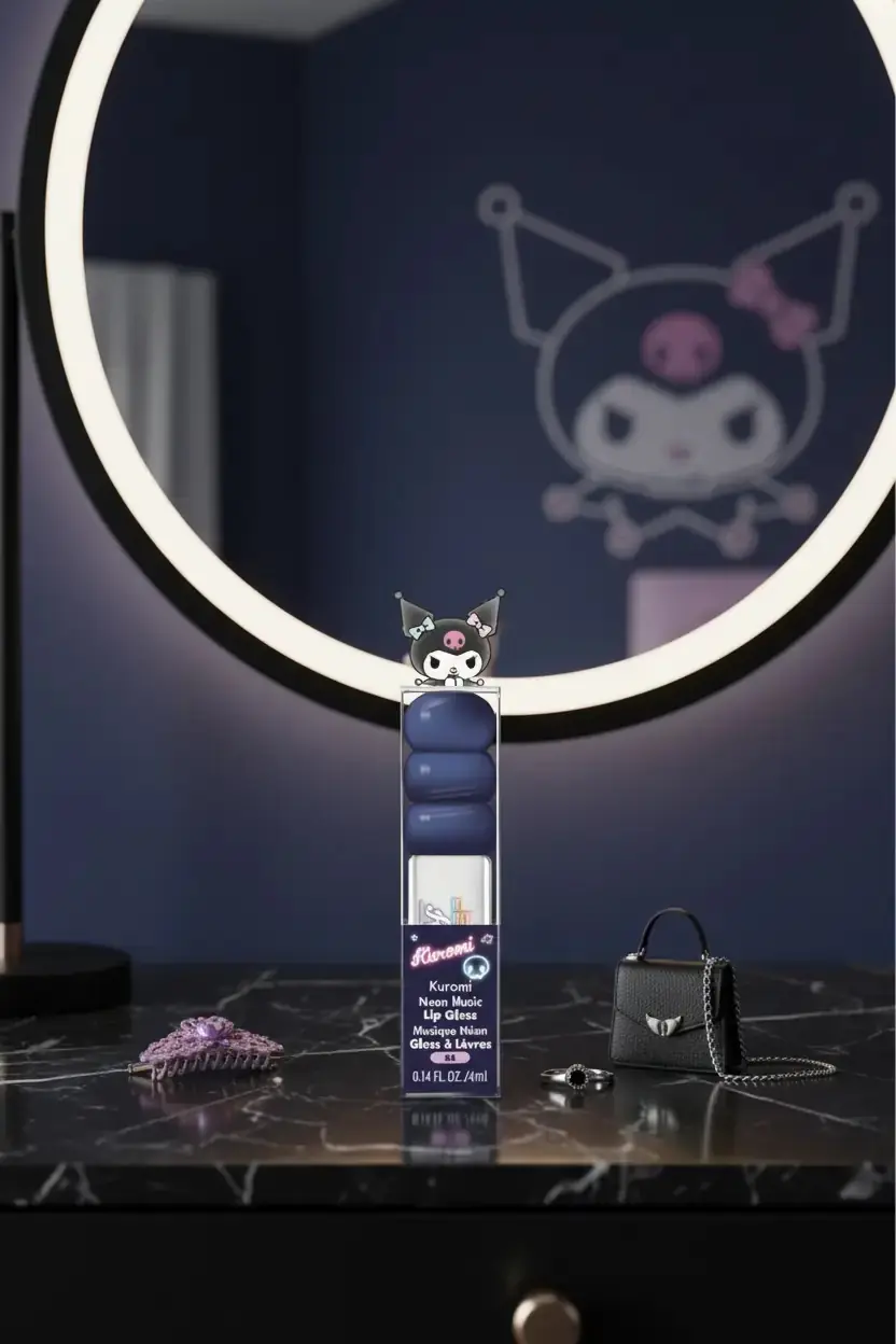 Sanrio Lisanslı Kuromi Neon Music Dudak Parlatıcısı 04 – Parlak ve Nemli Görünüm
