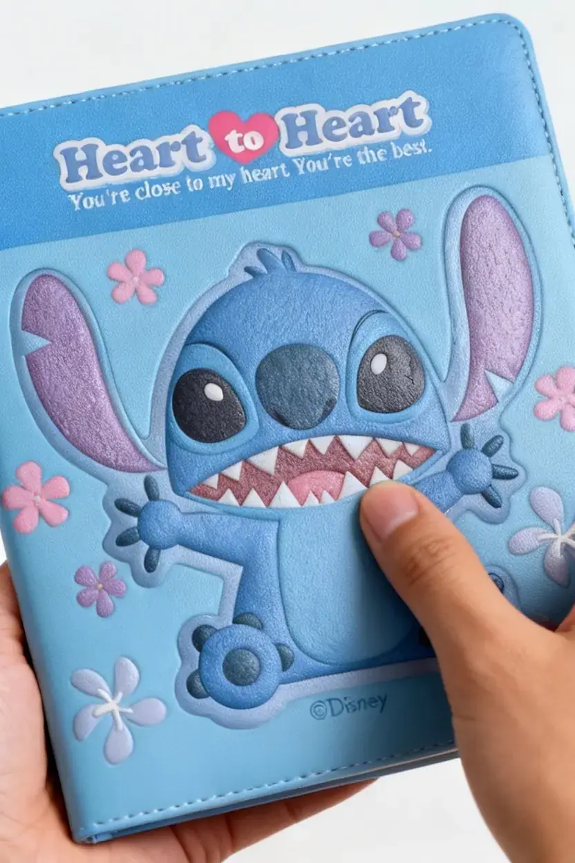 Disney Lilo & Stitch Lisanslı Kabartmalı Not Defteri – 3D Efektli Kapak, 80 Yaprak (8,2 Cm)