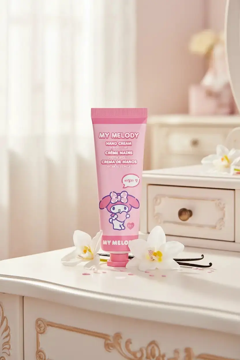 Sanrio Lisanslı My Melody Vanilya Kokulu El Kremi – Taşınabilir Günlük El Bakımı
