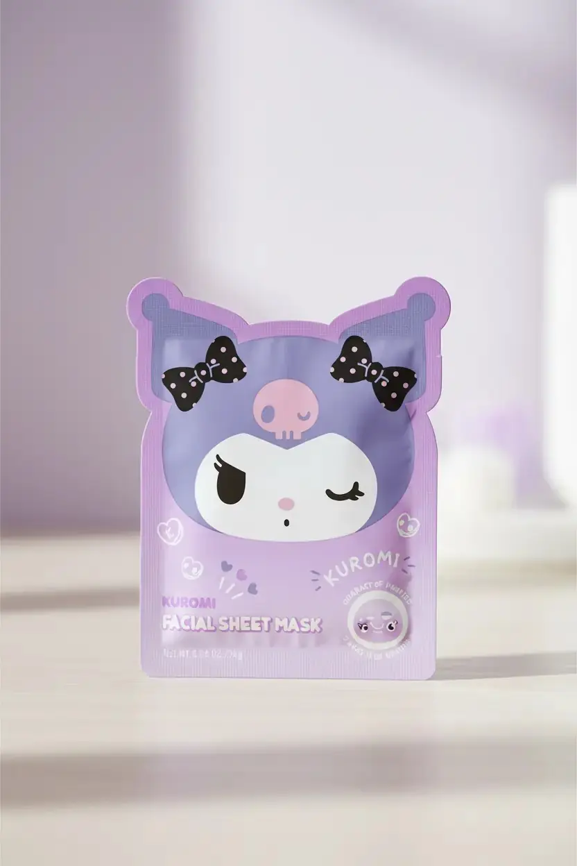 Sanrio Kuromi Lisanslı Baskılı Kağıt Yüz Maskesi