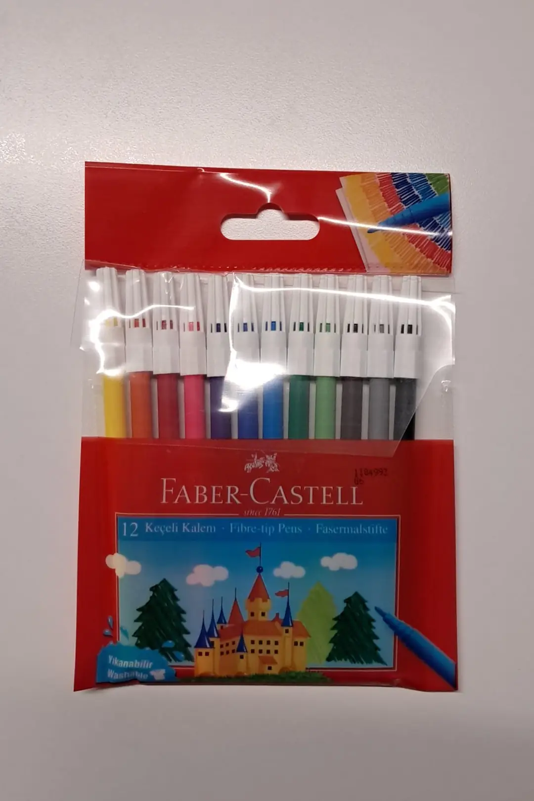 Faber-Castell Yıkanabilir Keçeli Kalem 12 Renk – Canlı Renkli Boyama Seti