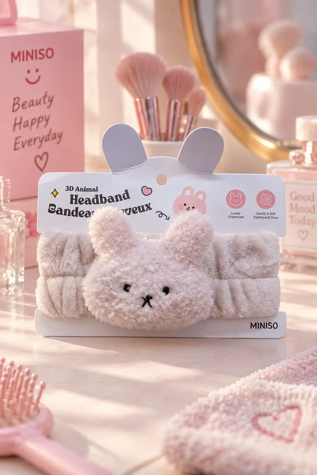 Miniso Lisanslı 3D Tavşan Desenli Saç Bandı – Hafif Sevimli Tasarım 25 Cm