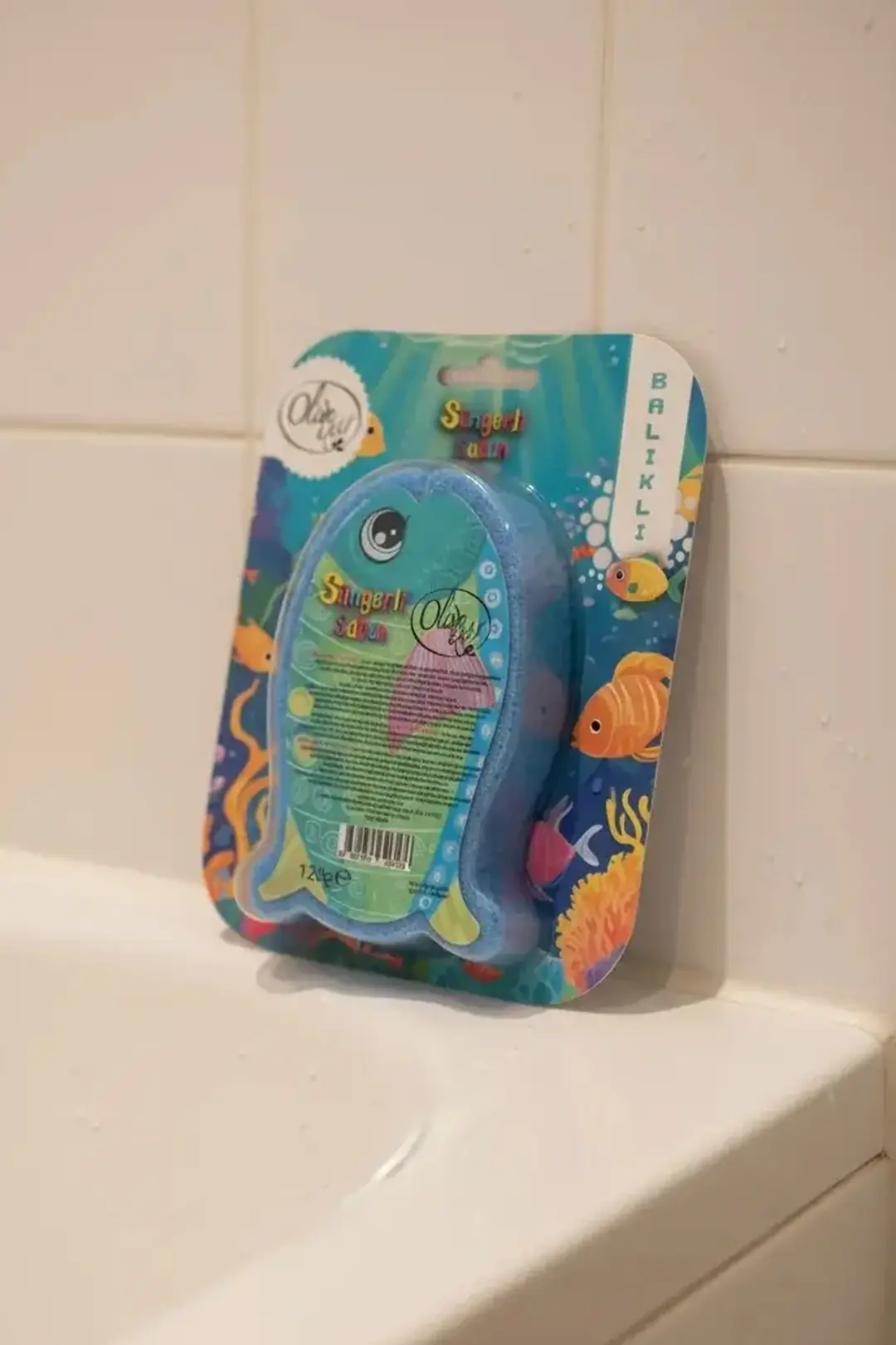 Balık Figürlü Süngerli Sabun – 2’si 1 Arada Hijyenik Ve Eğlenceli Banyo Süngeri