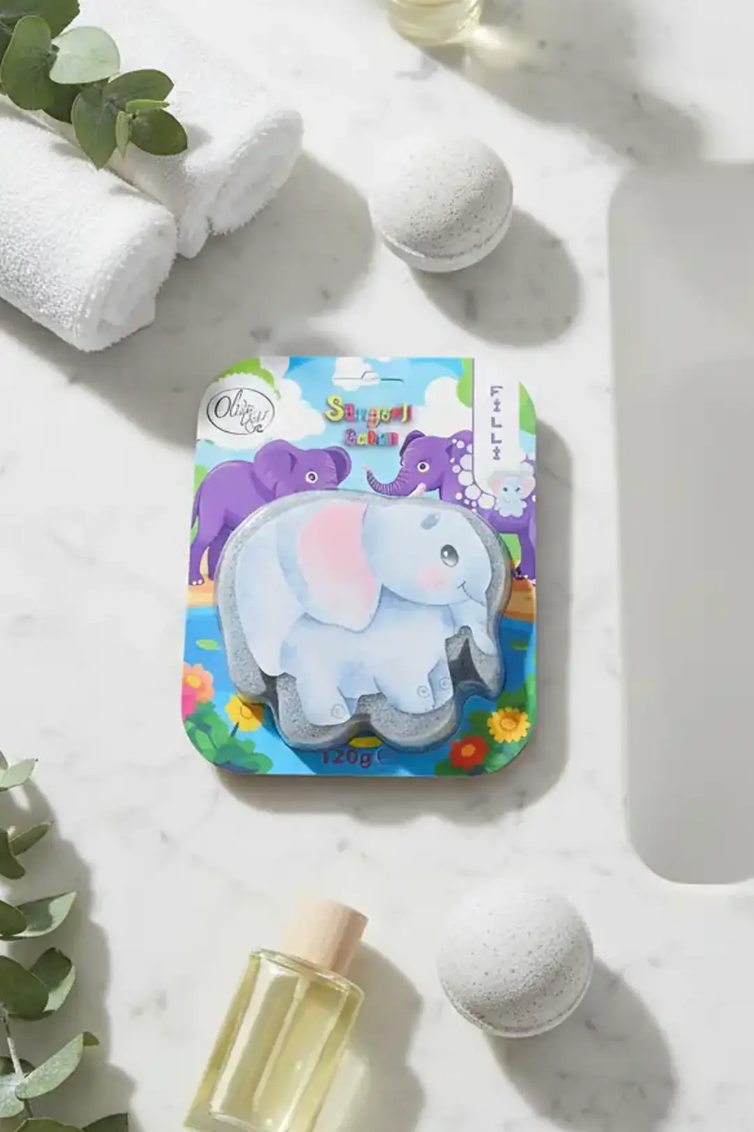 Fil Figürlü Süngerli Sabun – 2’si 1 Arada Yumuşak Dokulu Eğlenceli Banyo Süngeri