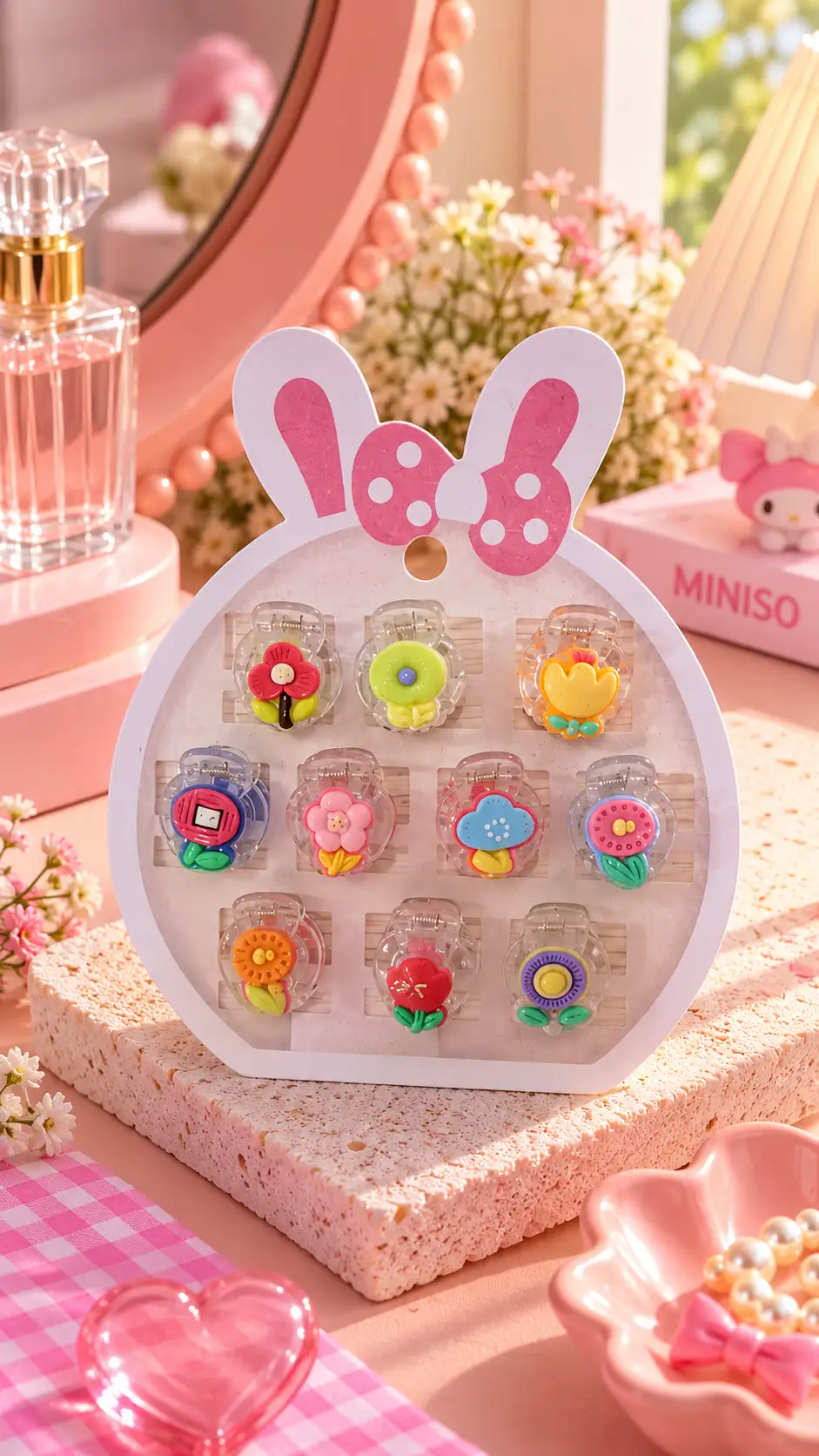 Çiçek Figürlü Küçük Mandal Toka 10'Lu Set – Renkli Ve Neşeli