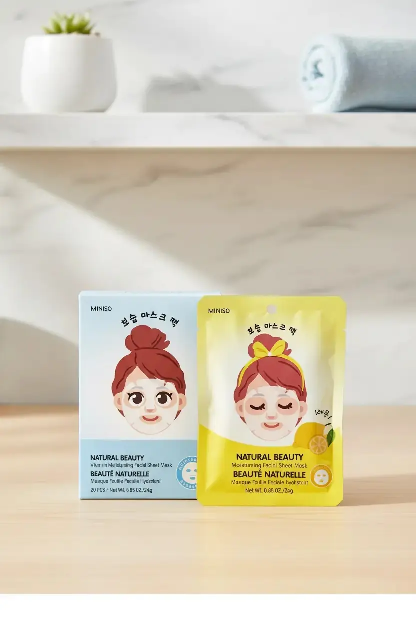 Miniso Lisanslı Doğal Güzellik Limon Özlü Kağıt Yüz Maskesi – Ferahlatıcı Tek Kullanımlık