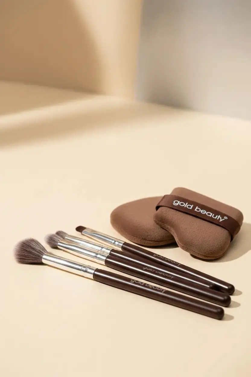 Gold Beauty Çikolata Figürlü Makyaj Seti (3 Parça) – Yumuşak & Eğlenceli