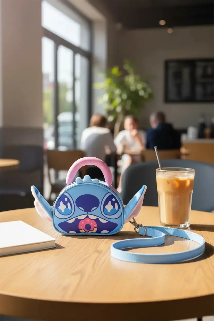 Disney Lisanslı Stitch 3D Detaylı Kozmetik Çantası – Taşıma Saplı 17 Cm