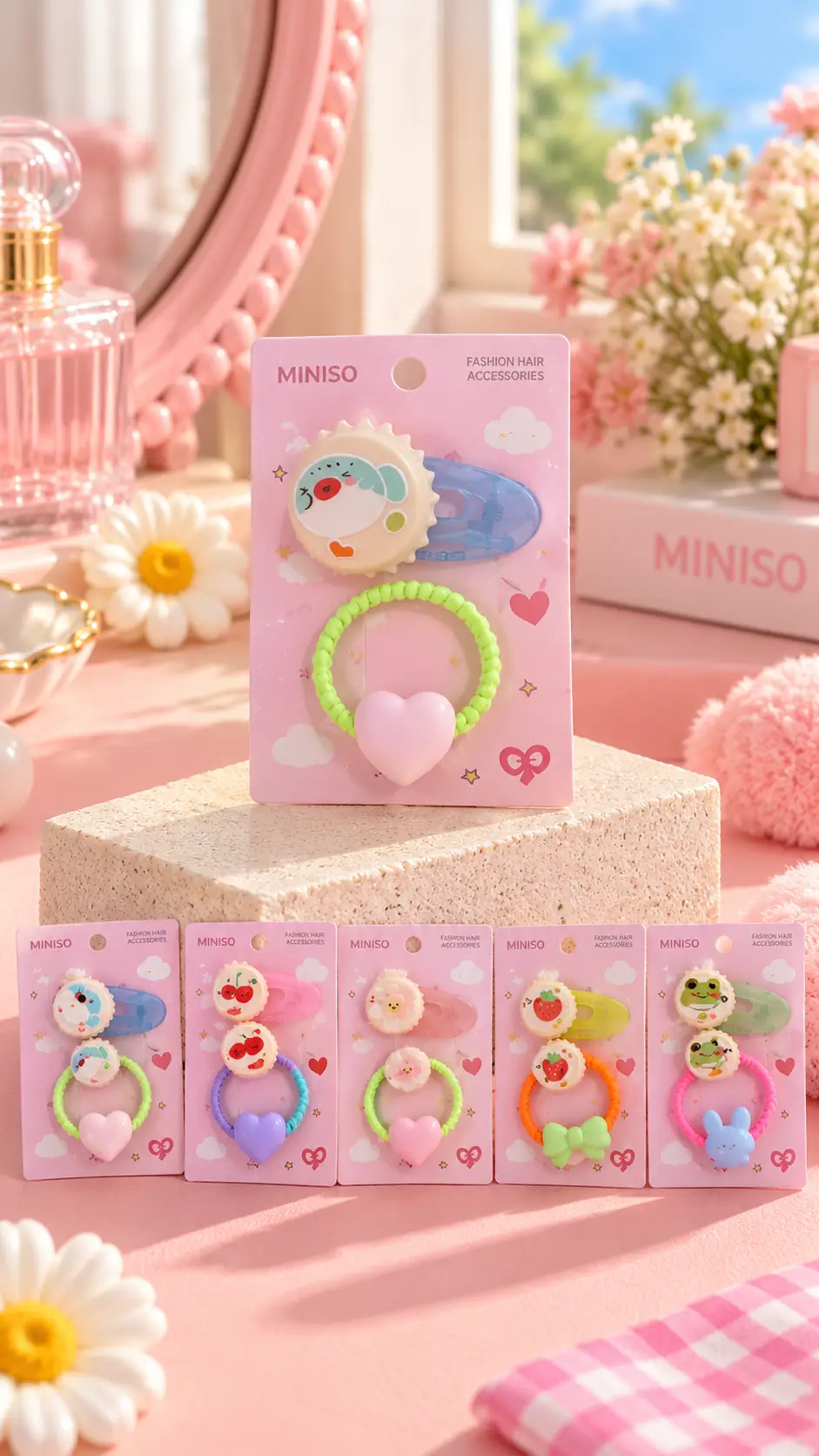 Miniso Lisanslı Eğlence Serisi Meyve Figürlü 4'lü Saç Toka Seti – Çocuklar İçin Renkli ve Dayanıklı Saç Aksesuarı