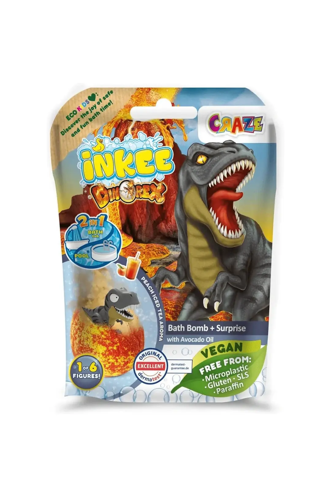 Inkee Sürpriz Banyo Topu Dino – Figürlü Vegan Banyo Topu