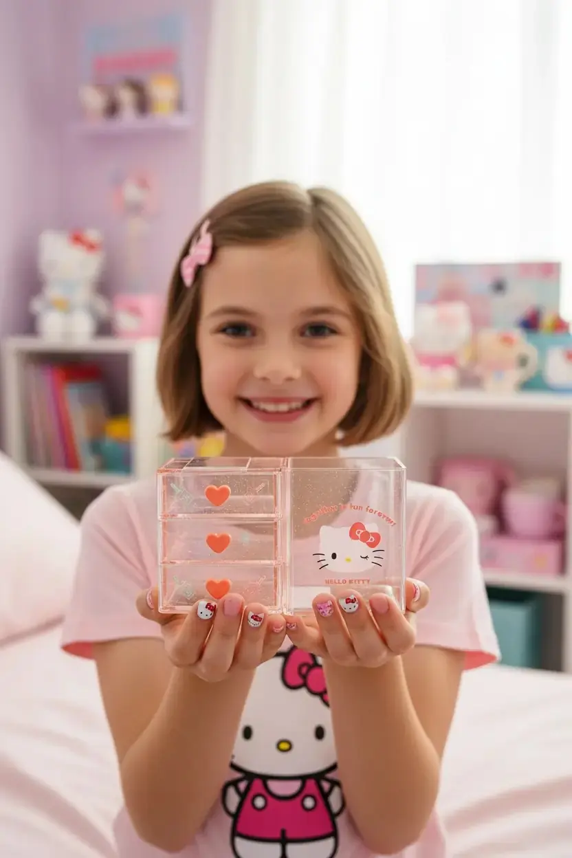 Sanrio Lisanslı Mini 3 Katmanlı Masa Düzenleyici (Hello Kitty)