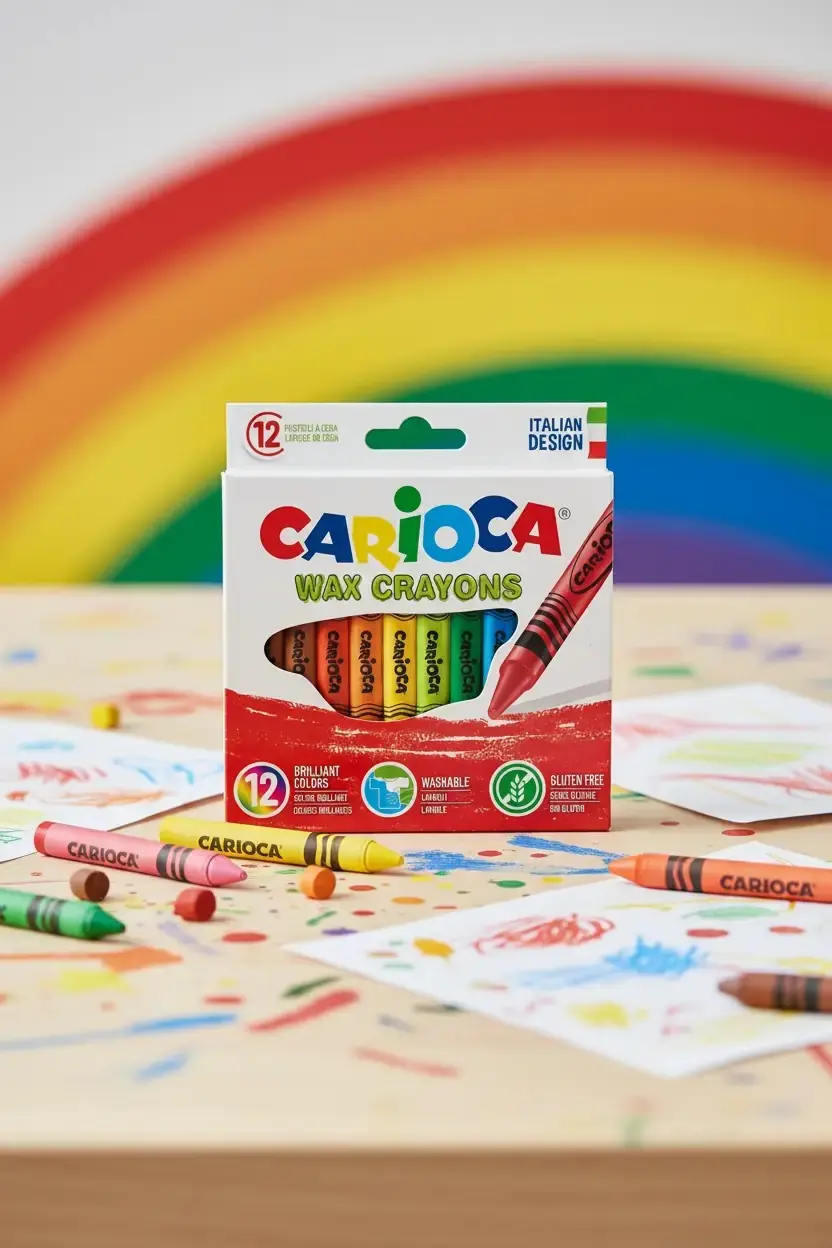 Carioca Wax Yıkanabilir Pastel Boya Kalemi 12'li Set – Canlı Renkler